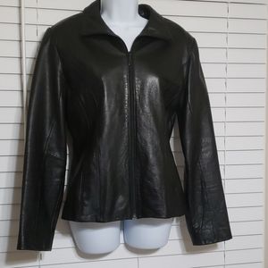 Black leather jacket
